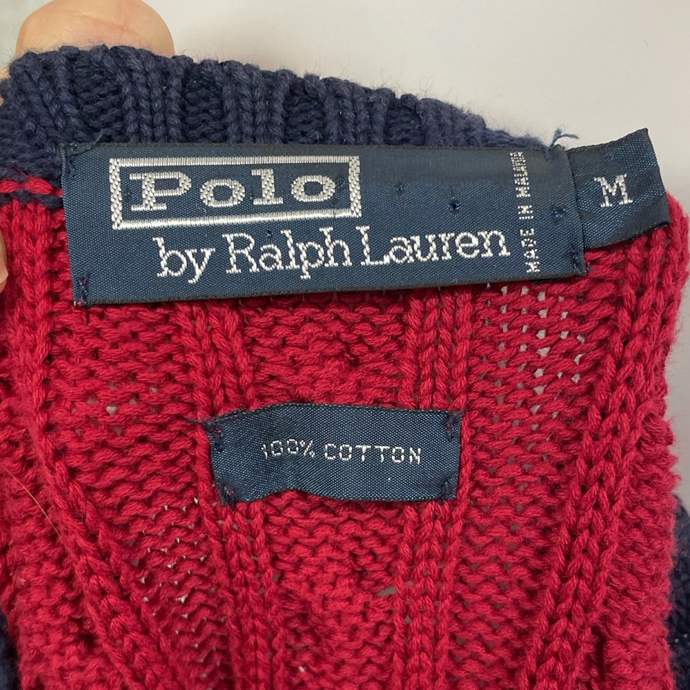 Polo by Ralph Lauren Cotton Crewneck Striped Sweater Medium - Picture 5 of 5